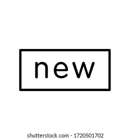 Vector illustration, new label icon. Line design template