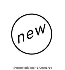 Vector illustration, new label icon. Line design template