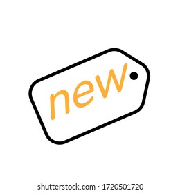 Vector illustration, new label icon. Line design template