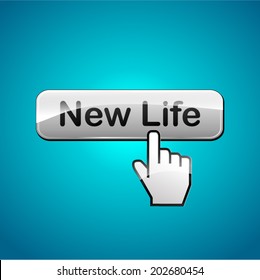 Vector illustration of new life abstract concept button