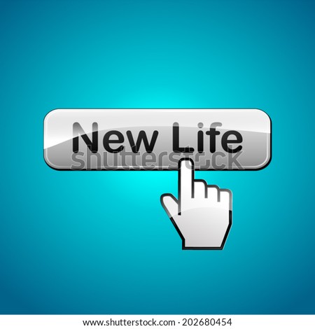 Vector illustration of new life abstract concept button