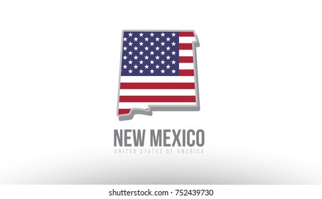 Vector illustration of new mexico county state with US united states flag as a texture suitable for a map logo or design purposes