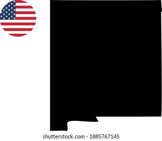 vector illustration of New Mexico map with American flag