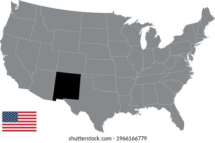 vector illustration of New Mexico map with American flag