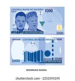 Vector Illustration of new Nigerian naira note Isolated on white background, scalable and editable eps