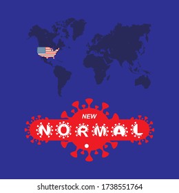 La ilustración vectorial de un nuevo mapa estadounidense normal se puede usar para la decoración de fondo de carteles de carteles.