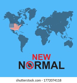 La ilustración vectorial de un nuevo mapa estadounidense normal se puede usar para la decoración de fondo de carteles de carteles.