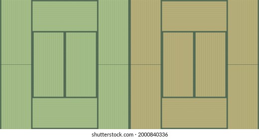 vector illustration of new and old tatami mat patterns