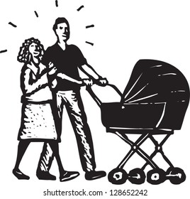Vector illustration of new parents