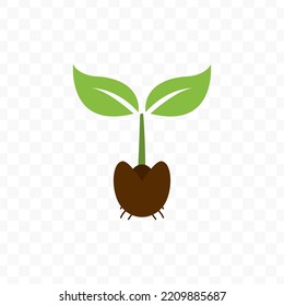 Vector illustration of new plant growing icon sign and symbol. colored icons for website design .Simple design on transparent background (PNG).