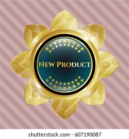 Vector Illustration of New product gold shiny flower
