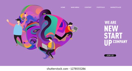 Vector Illustration for New Start Up Company for Landing Page and Banner