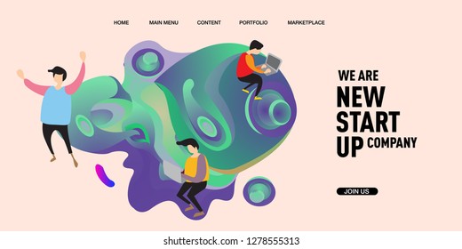 Vector Illustration for New Start Up Company for Landing Page and Banner