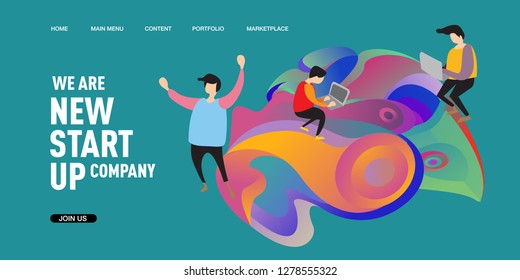 Vector Illustration for New Start Up Company for Landing Page and Banner