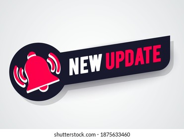 Vector Illustration New Update Label With Bell Sign