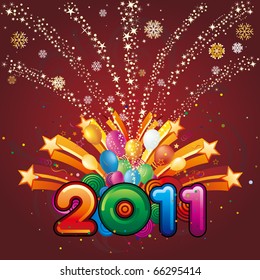 vector illustration of new year 2011