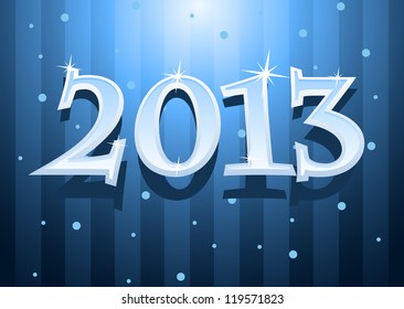 Vektorgrafik des Neujahrstextes 2013 mit Schneeflocken