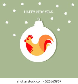 Vector Illustration for the New year 2017 with a Rooster. Chinese New Year symbol. Use design elements for Merry Christmas, happy New Year, xmas holiday memory card or print.