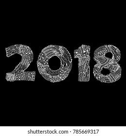Vector illustration. New year 2018.