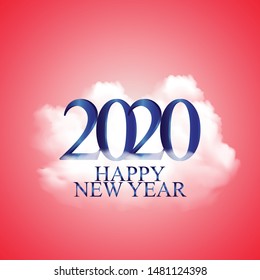 Vector illustration of New Year 2020 Celebration greeting card.