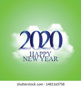 Vector illustration of New Year 2020 Celebration greeting card.