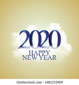 Vector illustration of New Year 2020 Celebration greeting card.