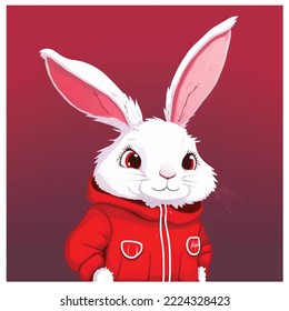 Ilustración vectorial de conejo de navidad