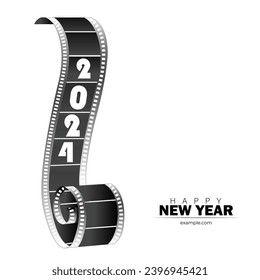 Vector illustration New Year 2024 in retro film style Template