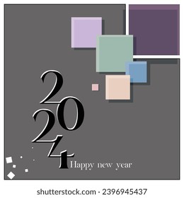 Vector illustration New Year 2024 misc tiles pattern Template