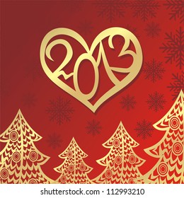 Vector illustration of new year background 2013