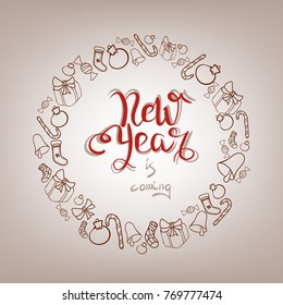 Vector illustration of the new year background.