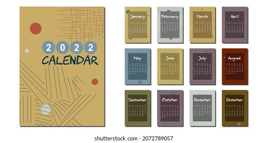 Vektorgrafik für den Kalender des neuen Jahres -2022