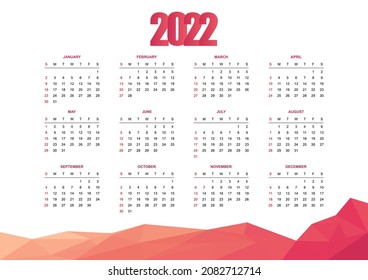 Vector illustration for new year calendar-2022