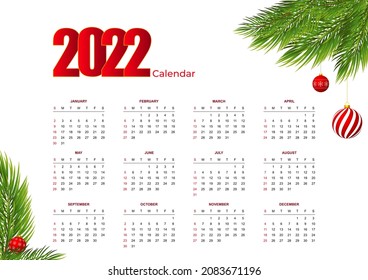 Vector illustration for new year calendar-2022