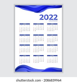 Vector illustration for new year calendar-2022