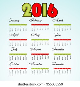 Vector illustration of a New Year Calender.