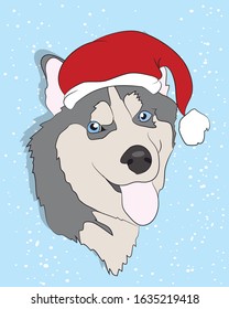 Vector illustration of a new year card with animals, vector, new year card