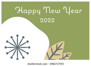 Vector illustration of new year card of plum for 2022.