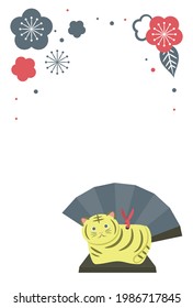 Vector illustration of new year card for the tiger year.