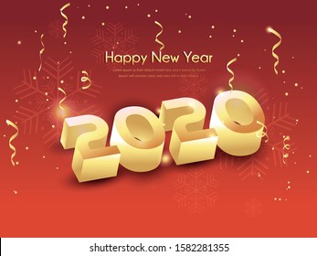 Vector Illustration of new year celebration and numbers typography with golden color 