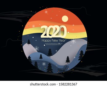Vector Illustration of new year celebration and numbers typography with golden color 