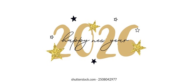 Ilustración vectorial concepto de celebración de año nuevo. Feliz año Nuevo 2026 diseño de folleto Plantilla de diseño, tarjeta, Anuncio. Dibujo de Vector.