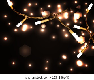 vector illustration new year christmas garland light