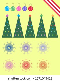 Vector illustration of new year and christmas  decor and elements
