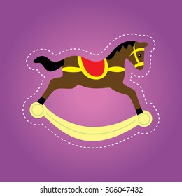 Vector illustration of New year and Christmas decorative toy horse