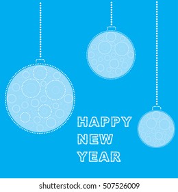 Vector illustration of new year and Christmas decorative dots balls card template