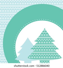 Vector illustration of new year and Christmas decorative trees with scandinavian pattern