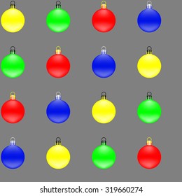 Vector illustration of New Year decoration seamless pattern background.