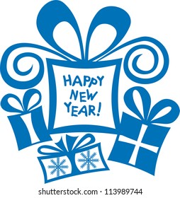 Vector illustration of new year gifts