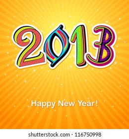vector illustration of new year greeting card for 2013